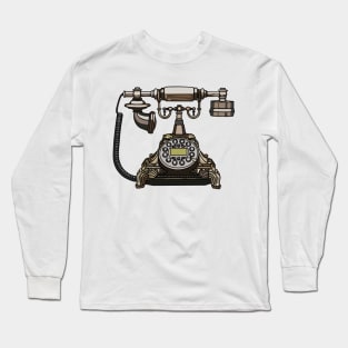 Telephone cartoon illustration Long Sleeve T-Shirt